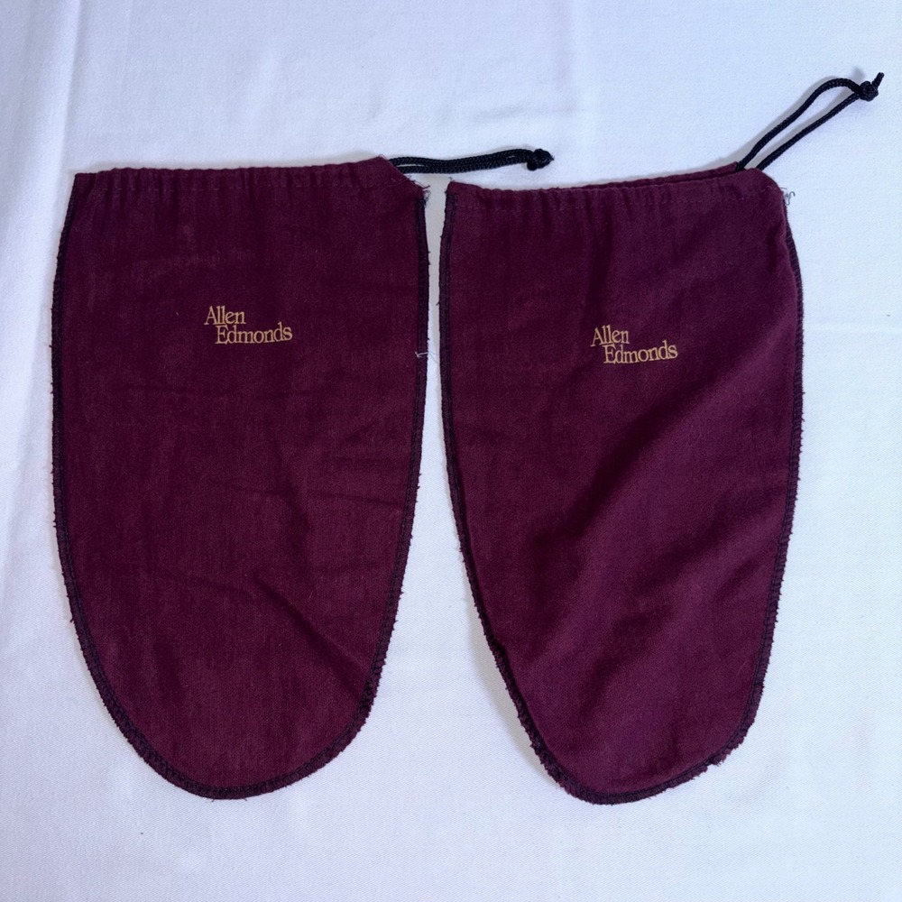 Allen Edmonds Shoe Bags Burgundy Excellent Flannel Drawstring Dust Covers Pair